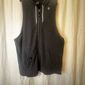 Gray Hooded Vest with Zipper Gold’s Gym